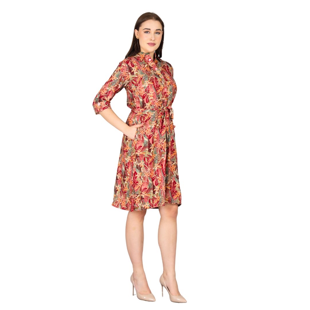 Rayon Premium Foil Print Tunic Dress