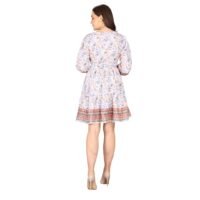 Cotton Dobby Digital Print Hidden Placket Dress_2