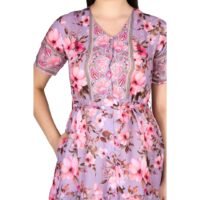 Cotton Mul Digital Border Print Short Dress_24